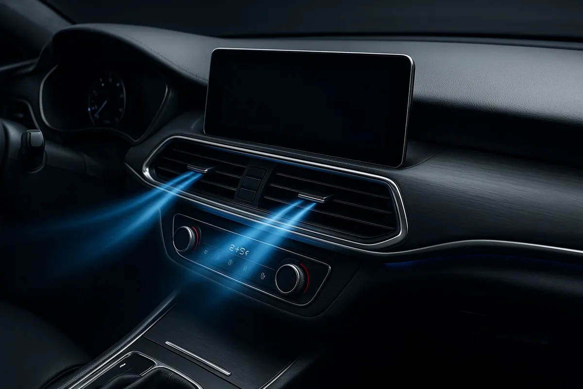 Luxuriöser Auto-Innenraum mit Klimaanlage